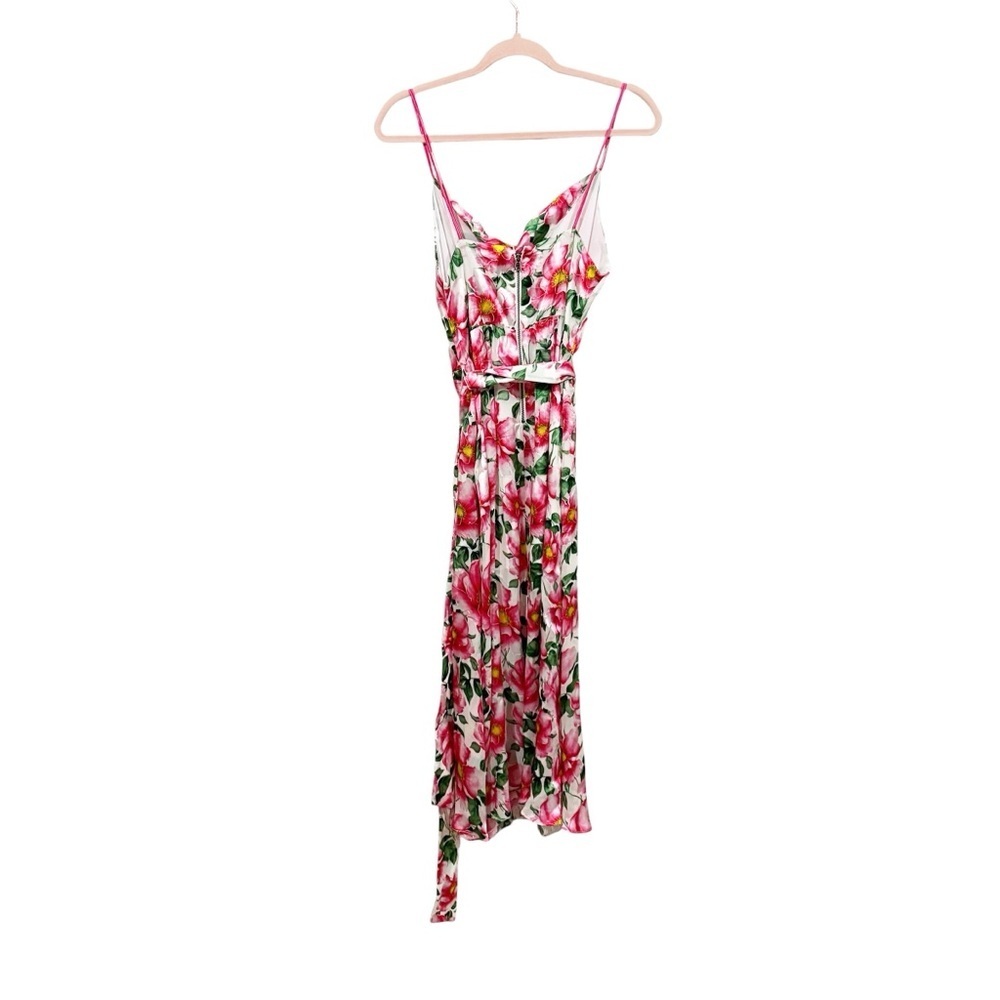 Alice + Olivia Silk Blend Samantha Cowl-Neck Floral Midi Dress 4 Small - Picture 5 of 8